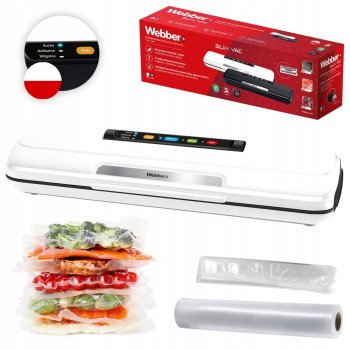 Food Vacuum Sealer 110W with Bags and Cutter, White