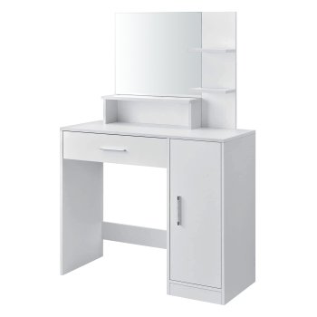 Makeup Vanity Table with Mirror and Drawer ModernHome, White