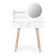 Modern Dressing Table with Mirror and Shelves ModernHome, White