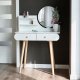 Modern Dressing Table with Mirror and Shelves ModernHome, White