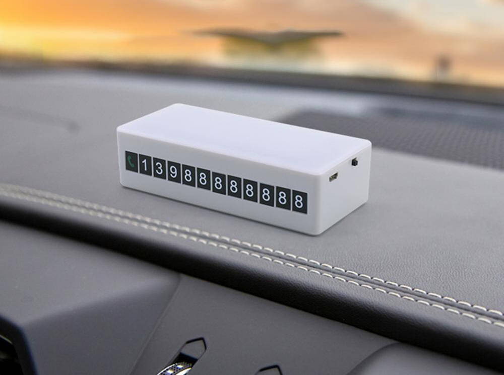Rechargeable LED Temporary Parking Card with Phone Number Display, Magnetic (3)