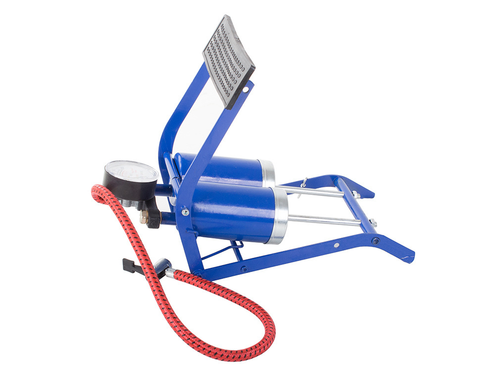 Double Cylinder Foot Pump for Car & Bike Tyres with Pressure Gauge (1)