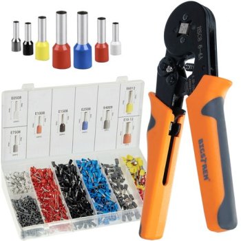 Ferrule Crimping Tool Kit 0.25-10mm² with 1200 Wire Terminals Bigstrene 22717