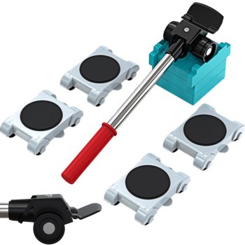 Heavy Duty Furniture Lifter and Mover Tool Set with 4 Rollers 150 kg