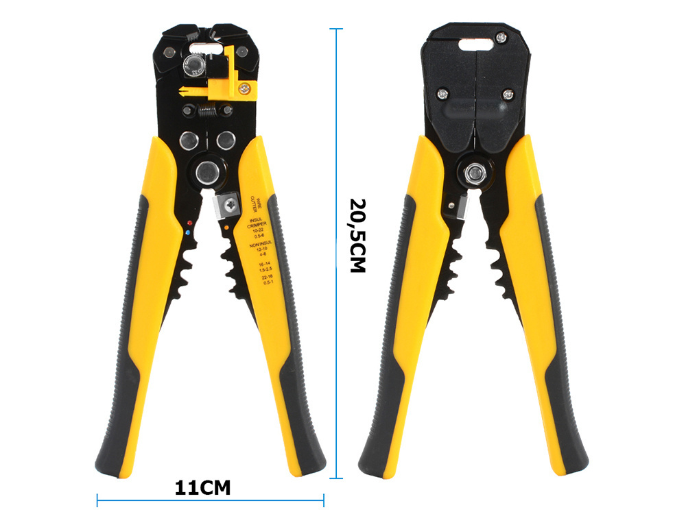 Wire Stripping and Crimping Tool, 0.2–6 mm², yellow-black (3)