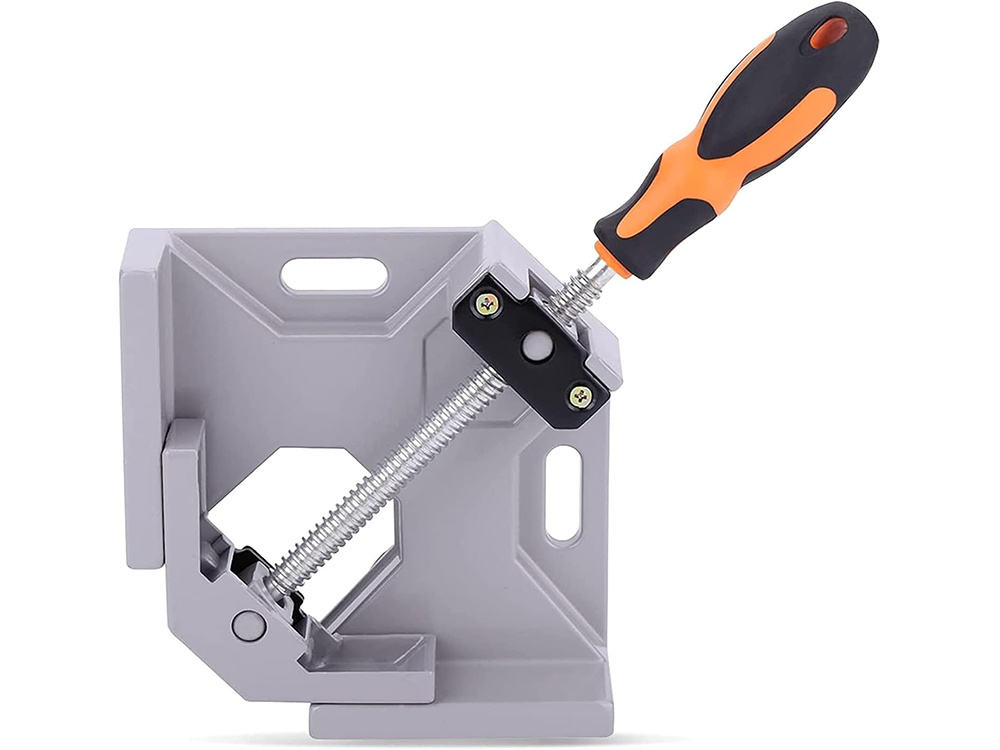 Corner clamp for woodworking, metal body, 90° angle, 75 mm (0)