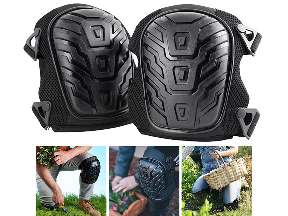 Protective Work Knee Pads for Construction and Gardening, Black (1)