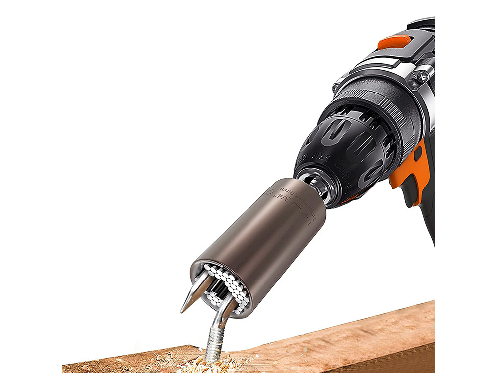 Universal Socket Wrench Grip 7-19 mm with Power Drill Adapter (3)