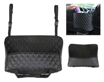 Car Organizer Storage with Front Seat Mount, Black