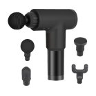 Relaxing Muscle Massager Pistol with 4 Nozzles Wireless Massage Device, Black