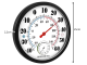Analog Wall Thermometer with Hygrometer Round 25cm, Black