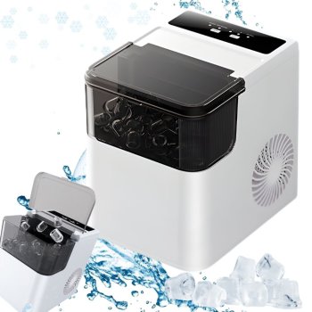 Automatic Countertop Ice Maker with 2 Cube Sizes and Scoop
