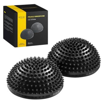 4FIZJO Sensory Hemisphere with Spikes for Rehabilitation and Foot massage, Set of 2 pcs., Black