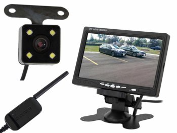 Car Reverse Rear View Camera with 7" TFT LCD Monitor Screen Parking Assistant