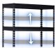 Folding Metal Rack Shelf for Home Office Warehouse, 183x90x45cm, Black