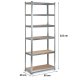 Humberg HR-814 Heavy Duty Metal Shelving Unit, 222 x 90 x 40 cm