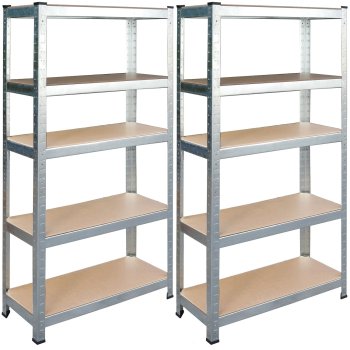 Humberg HR-810 Heavy Duty Metal Shelving Unit 150x75x30 cm, Set of 2
