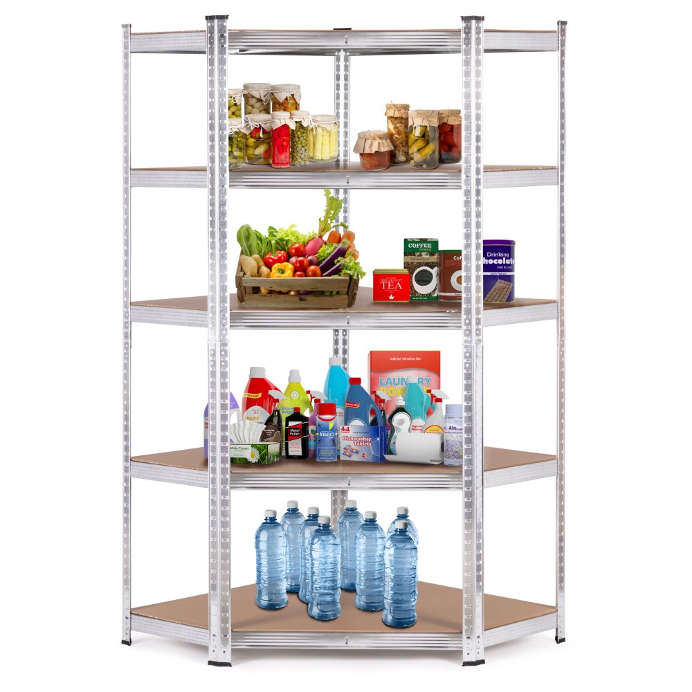 ModernHome Corner Storage Rack 180x90x40 cm Galvanized Steel 5 Shelves 875 kg (1)