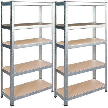 Humberg Metal Shelving Unit Set of 2, 180 x 90 x 40 cm, HR-812