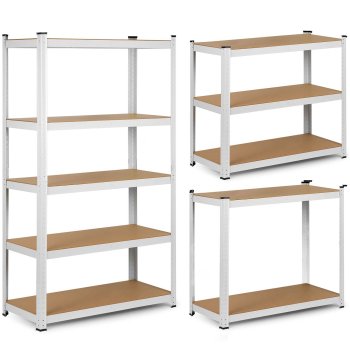 Humberg Metal Storage Shelving Unit 4841, 150 x 75 x 30 cm, White