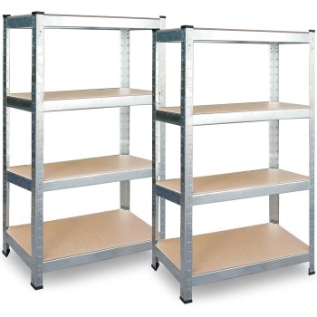 Heavy-Duty Metal Shelving Unit Set of 2, 180x90x40 cm Plonos PL-702