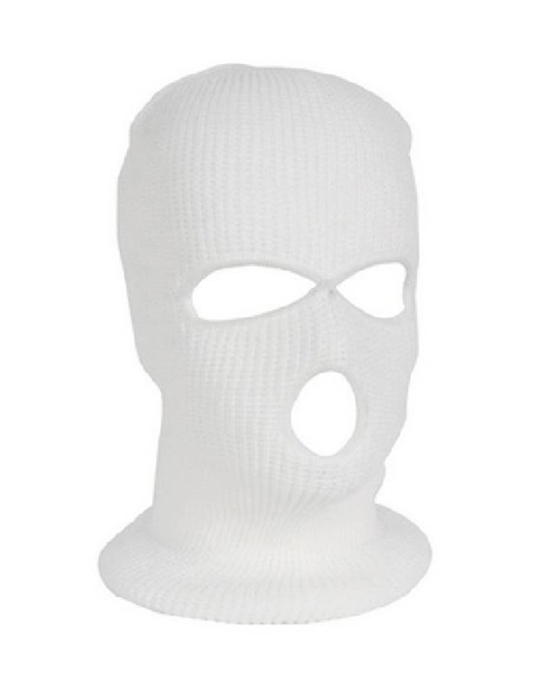 Warm Knitted 3 Hole Balaclava Ski Mask, white (1)