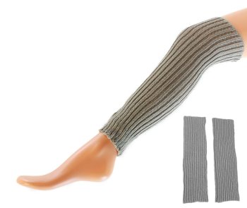 Warm Cotton Blend Leg Warmers for Women, Grey