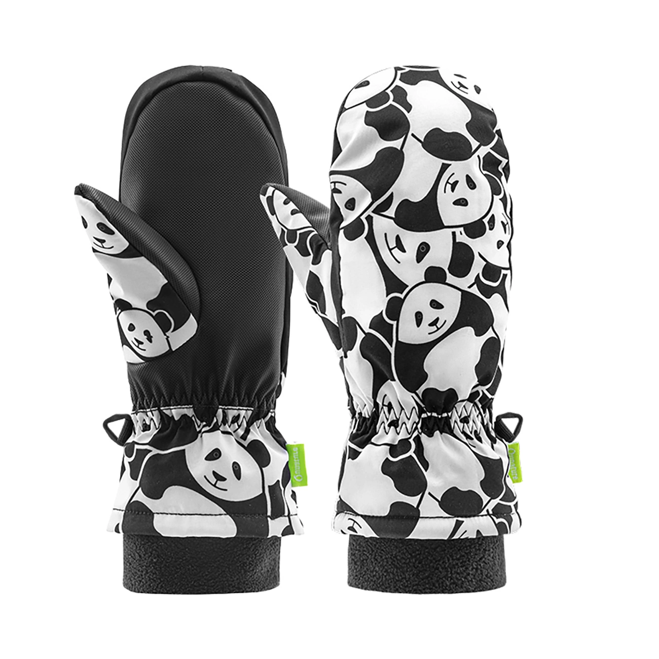 Children's Ski Gloves Size S - Black/White _Qunature Panda Heat Transfer