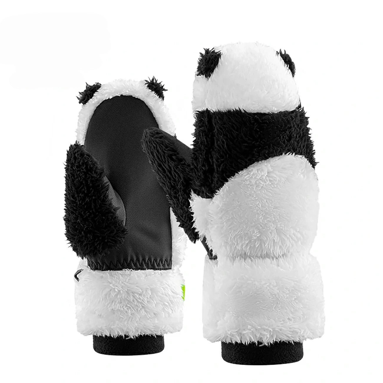 Ski Gloves Qunature Panda _ For Children and Adults, Size S - Black / White