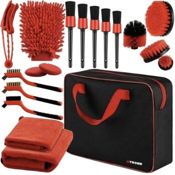 Xtrobb 22626 Car Detailing Kit, 19-Piece Cleaning Set with Case