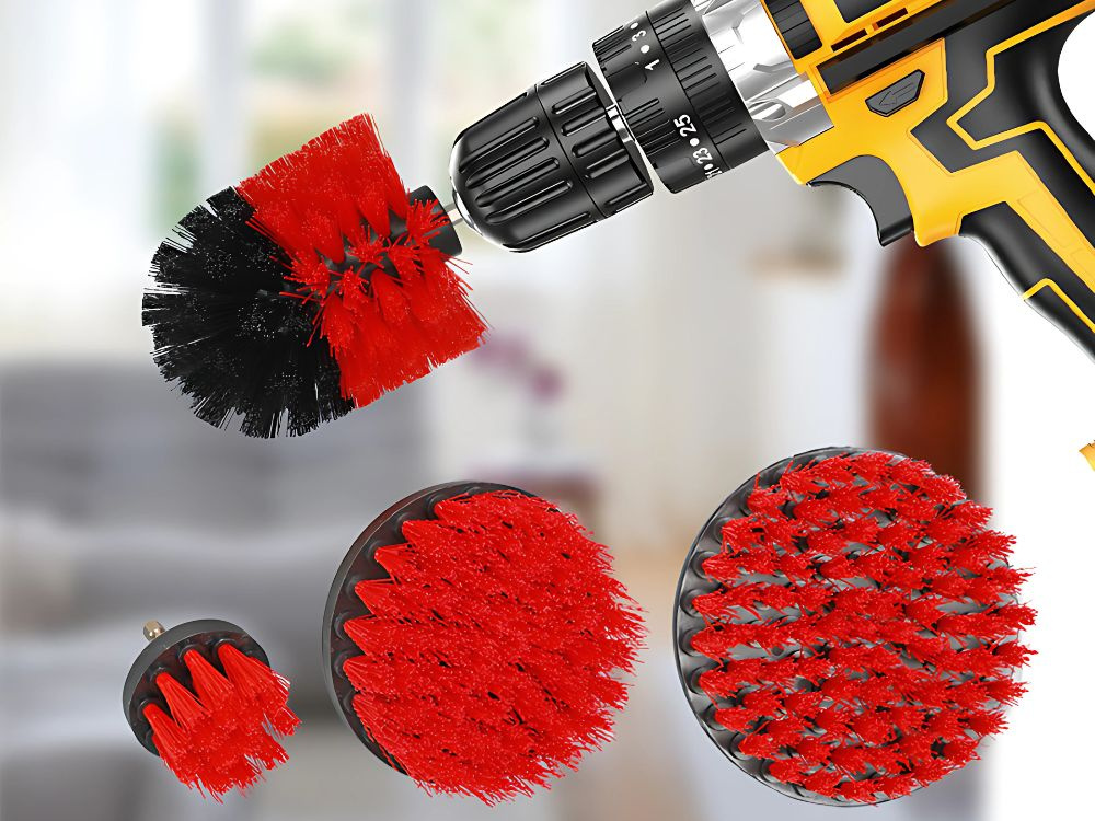 Complete Car Detailing Kit with Cleaning Brushes and Organizer Bag, Red-Black (2)