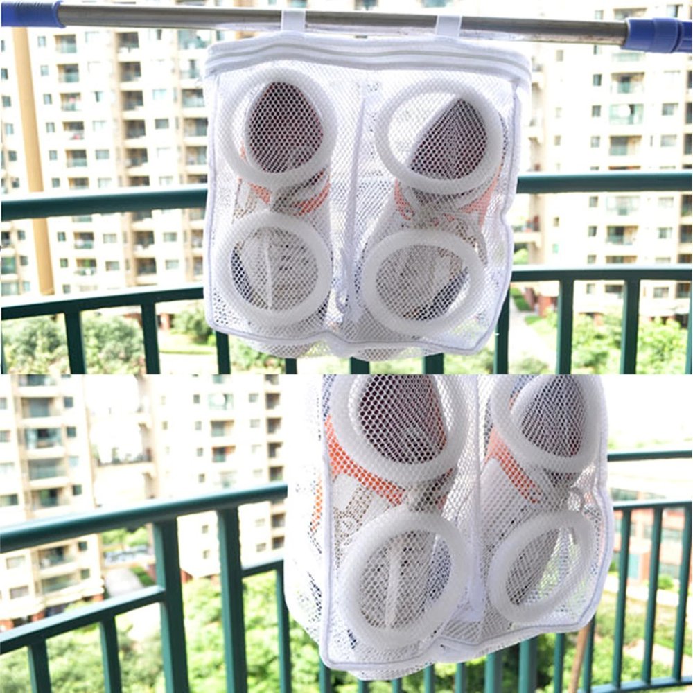 Mesh Shoe Washing Bag for Washing Machine, 28 × 27 cm, White (5)