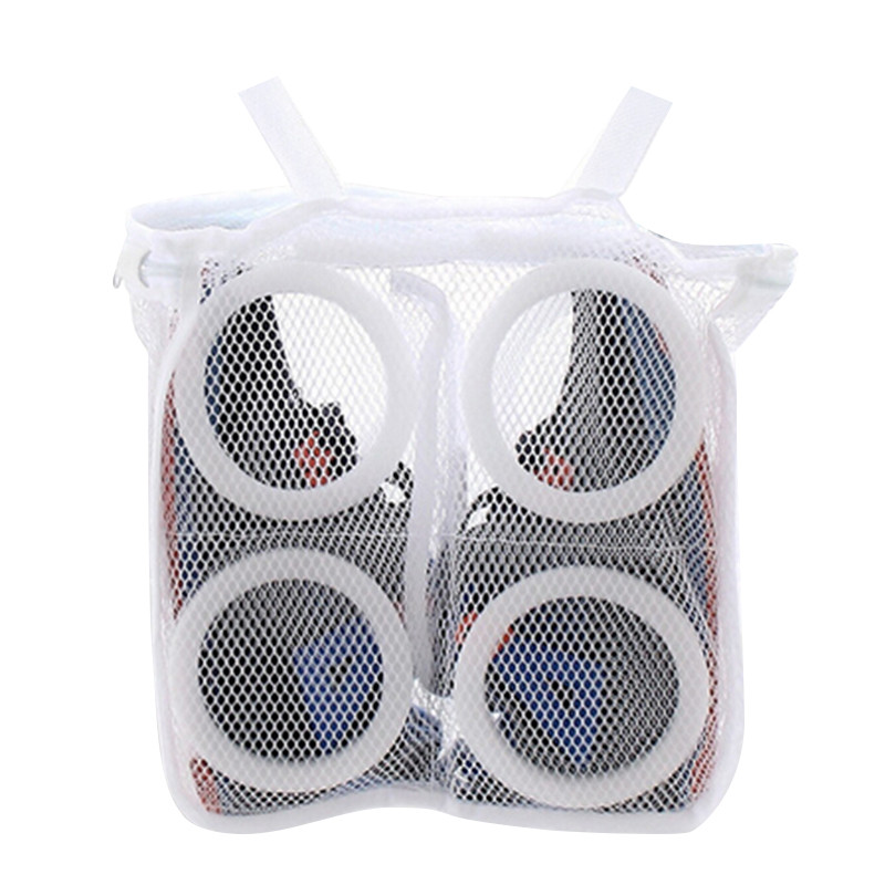 Mesh Shoe Washing Bag for Washing Machine, 28 × 27 cm, White (4)