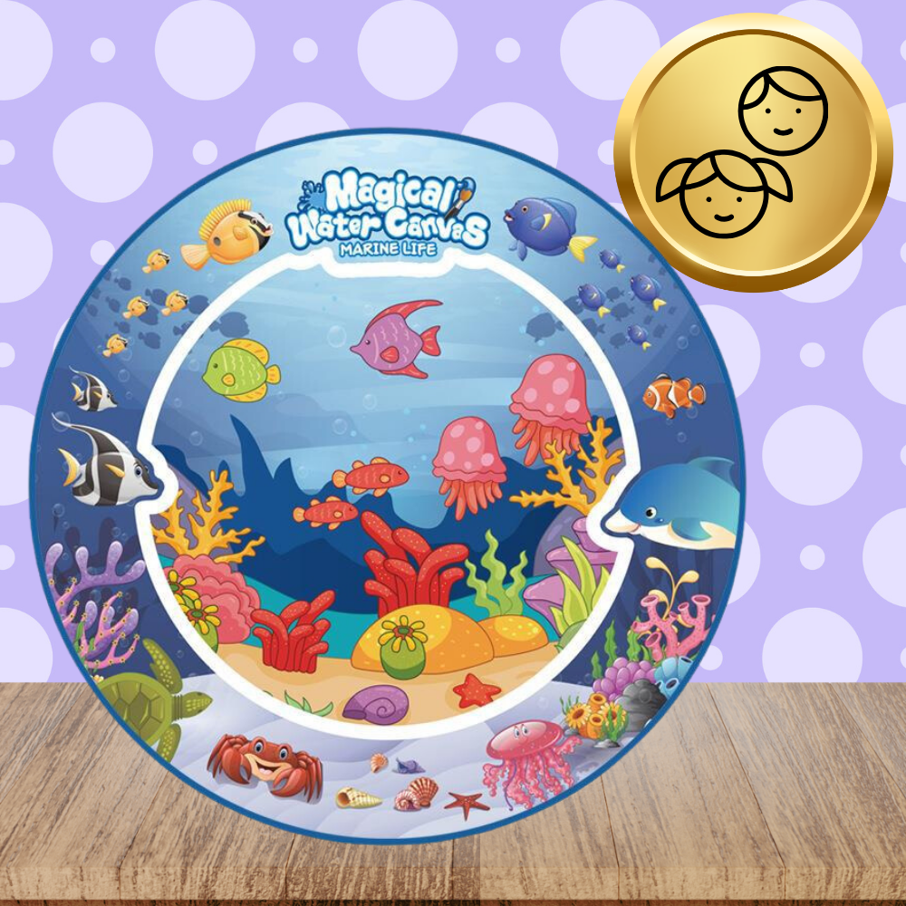 XXL Water Drawing Mat 80 cm with Water Pens, Stamps & Stencils (0)