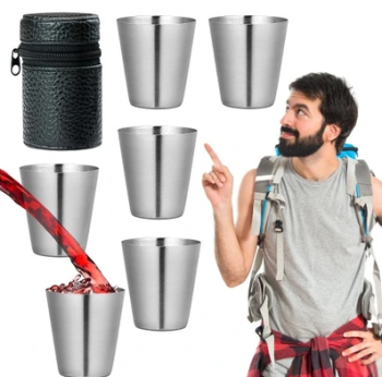 Set of Tourist Shots Glasses 6 pcs + Case, 180 ml