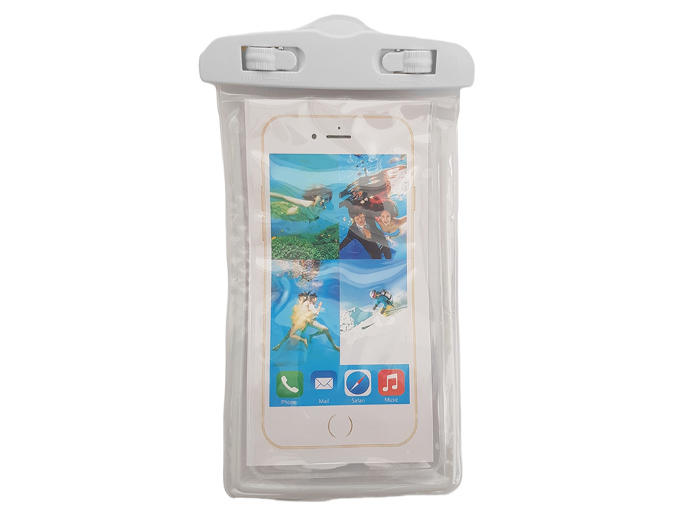 Waterproof phone case for pool, beach, kayak, white (2)