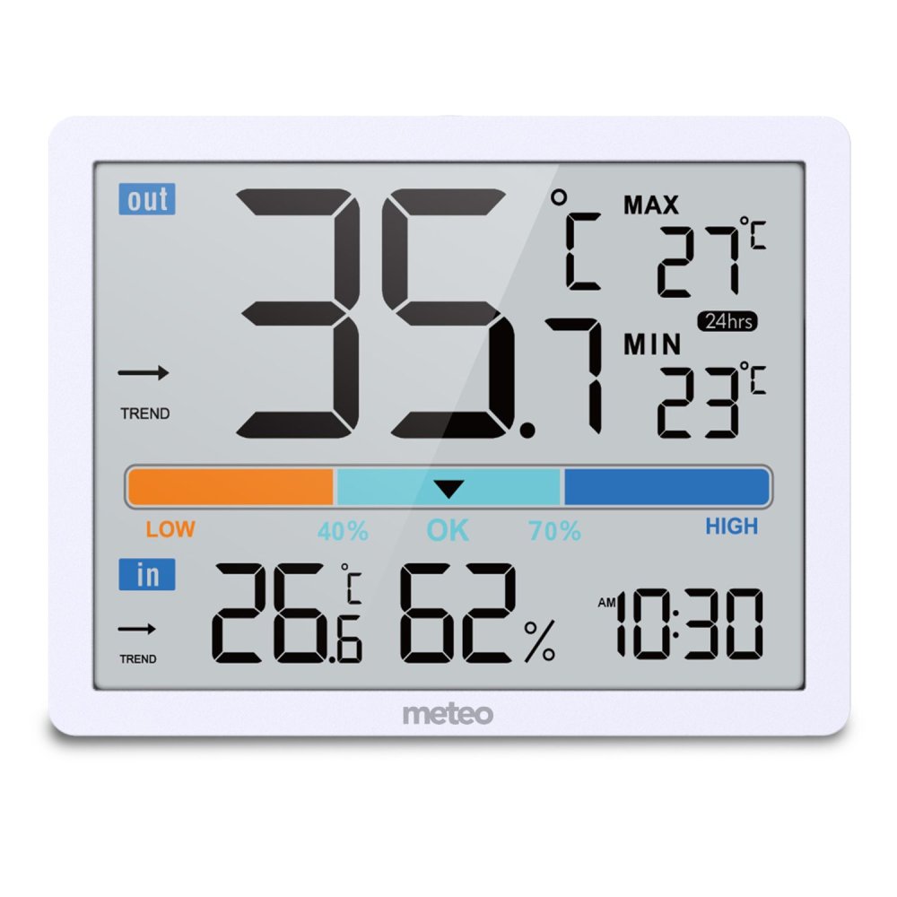 Digital Weather Station METEO SP109 Indoor Outdoor Thermometer, white (3)