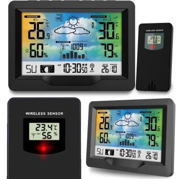Berdsen BD-901 Black Weather Station with Display - Advanced Home Monitor