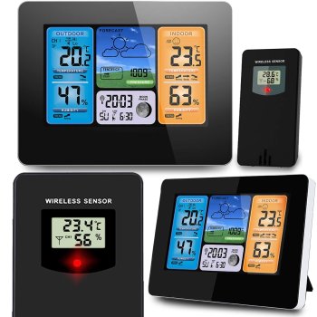 Berdsen BD-902 Black Weather Station with Display - Stylish Home Monitor