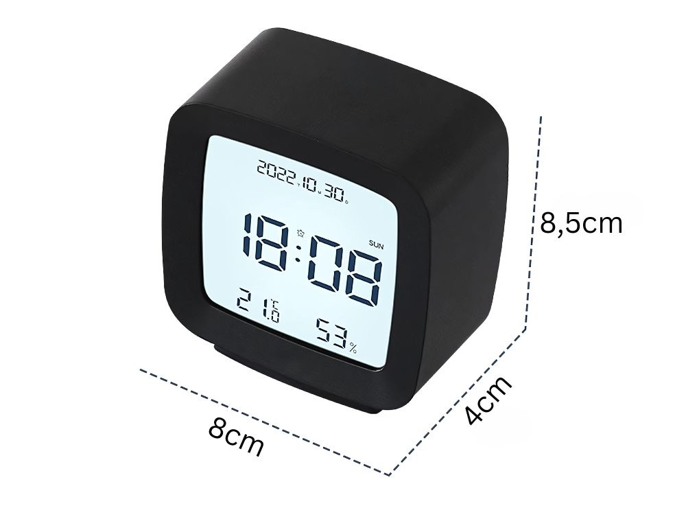 Alarm clock with date and temperature snooze function LCD moisture in the air (1)