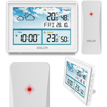 BALDR Weather Station with Display BD-909, White - Smart Home Monitor