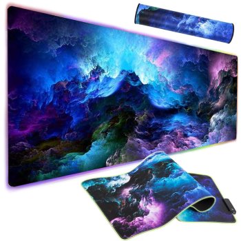 RGB Gaming Computer Table Carpet Mat Mouse LED Pad 90x40 cm, Cosmos