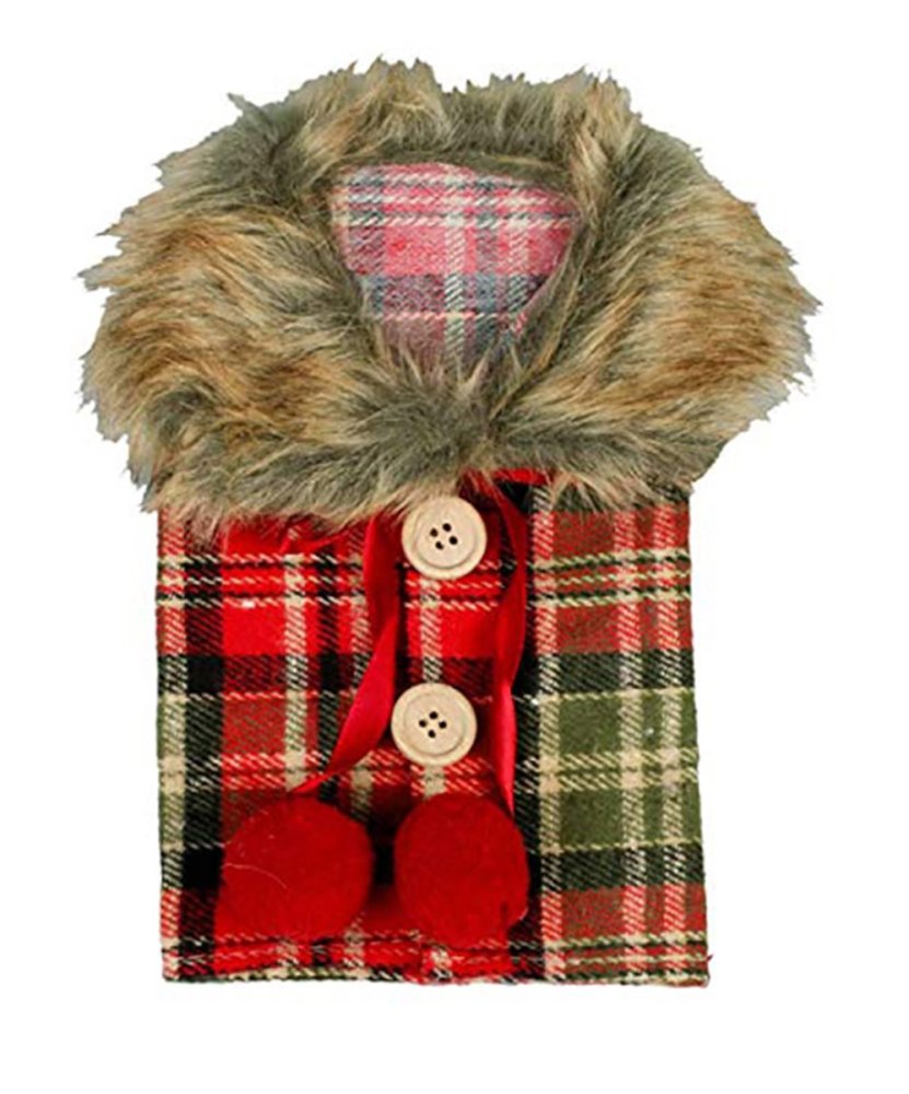 Plaid Christmas Wine Bottle Cover Sweater (1)