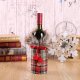 Plaid Christmas Wine Bottle Cover Sweater