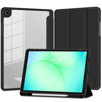 Samsung Galaxy Tab A9+ Plus / A11+ Plus Trifold Tech-Protect SC Pen Hybrid Phone Protective Cover Case, Black