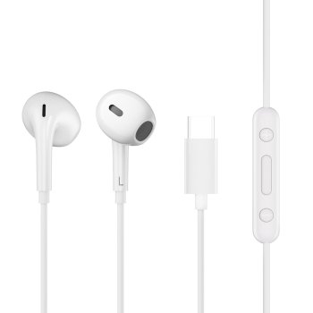 QCY LH1 In-Ear Wired Headphones with Remote and Microphone 1.15m - White
