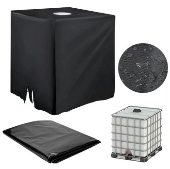 IBC Tote Cover for 1000L 275 Gallon Water Tank, UV Protection, Black