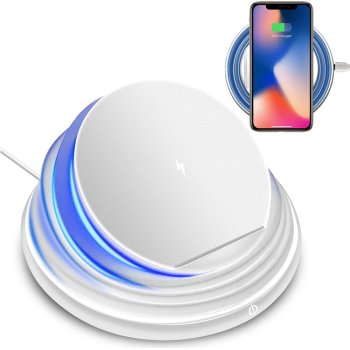 Fast Qi Wireless Charger Stand 10W with USB-C
