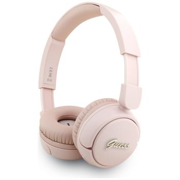 Guess Metal Logo Script Over-Ear Headphones - Pink