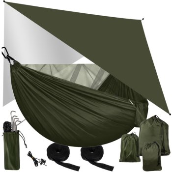 Tourist Hammock with Tarp and Mosquito Net 260x140cm